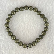 Natural Pyrite Beads Bracelet 天然黄铁矿手链 13.76g 13cm 6.4mm 25 Beads - Huangs Jadeite and Jewelry Pte Ltd