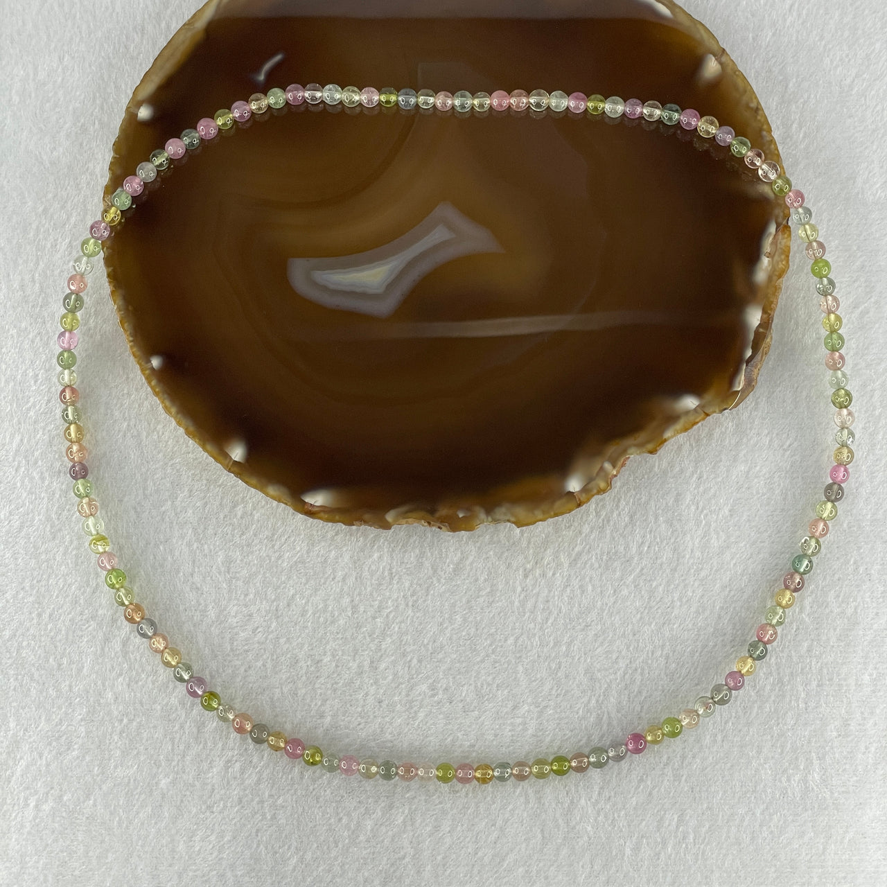 Very Good Grade Natural Transparent Pastel Rainbow Tourmaline Crystal Beads Necklace 19.36g 54cm 4.9mm 124 Beads