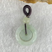Type A Sky Blue With Green Spots Jadeite Double Ping An Kou Donut Pendant 3.63g 16.3 by 6.9mm - Huangs Jadeite and Jewelry Pte Ltd