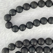 Natural Dark Matt Black Amber Beads Necklace 天然大黑天翁琥珀项链 20.59g 70cm 8.1mm 1 Bead 6.4mm 104 Beads - Huangs Jadeite and Jewelry Pte Ltd
