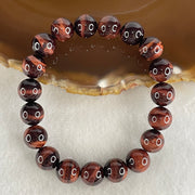Natural Red Tiger's Eye Quartz Beads Bracelet 29.00g 16cm 10.4mm 19 Beads - Huangs Jadeite and Jewelry Pte Ltd