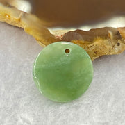Type A Blueish Green Jadeite Mini Round Wu Shi Pai Pendant 1.44g 15.4 by 2.5mm - Huangs Jadeite and Jewelry Pte Ltd