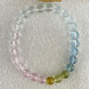 Very Very High Grade Transparent Natural Morganite Beryl Beads Bracelet 13.27g 15.5cm 7.3mm 26 Beads - Huangs Jadeite and Jewelry Pte Ltd