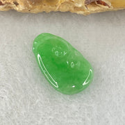 Type A Old Mine Spicy Green Jadeite Ruyi Charm Stone For Setting 0.36g 14.1 by 8.3mm by 1.4mm - Huangs Jadeite and Jewelry Pte Ltd