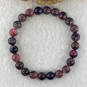 Very Very Good Grade Certified Natural Blackcurrant Super 7 Beads Bracelet | (17.56g | 16cm | 8.2mm x 24 Beads | "Seven Sacred Minerals" Intuition & Abundance Anchor, Feng Shui High-Vibration Power Bracelet) - Huangs Jadeite and Jewelry Pte Ltd