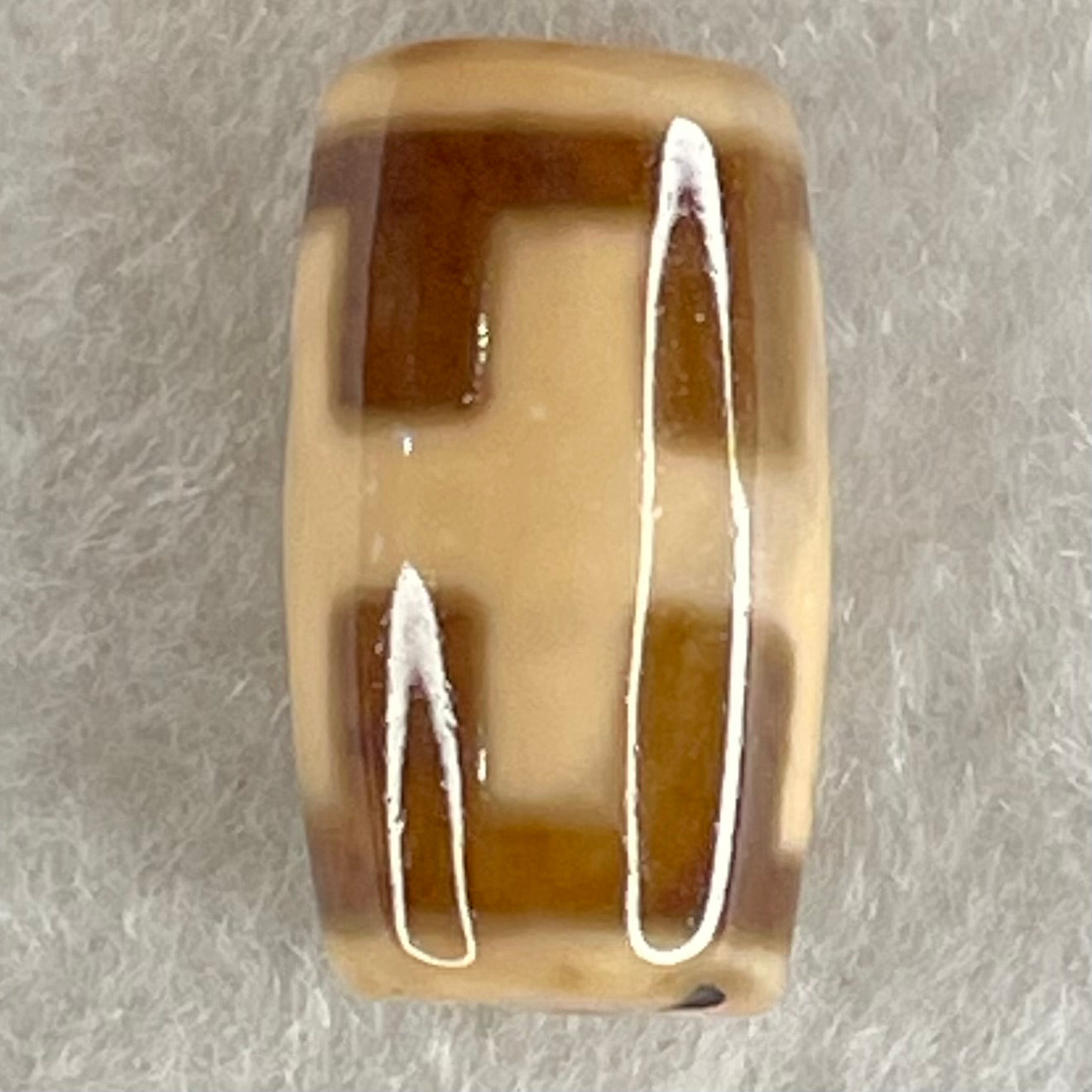 Natural Powerful Tibetan Old Oily Agate Patina Guiren Tairen Human Dzi Bead Totem Amulet Heavenly Master (Tian Zhu) 贵人天诛 4.80g 20.2 by 11.7mm - Huangs Jadeite and Jewelry Pte Ltd