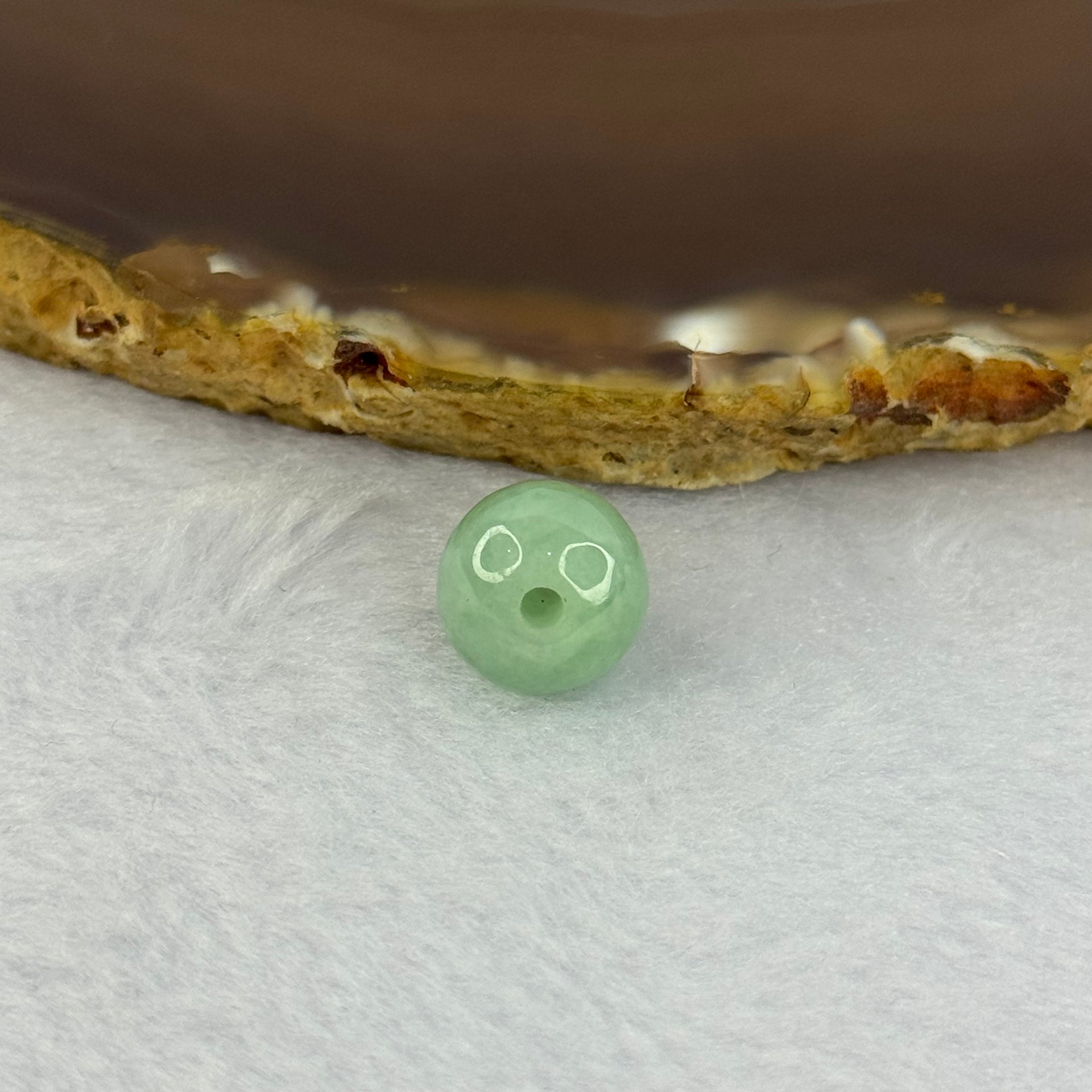 Type A Apple Green Jadeite Bead for Bracelet/Necklace/Earrings/ Ring 2.27g 11.2mm - Huangs Jadeite and Jewelry Pte Ltd
