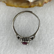 Natural Pink Cubic Zirconia Ring in S925 Sliver 1.53g 5.4 by 4.9 by 3.0mm (Adjustable Size) - Huangs Jadeite and Jewelry Pte Ltd