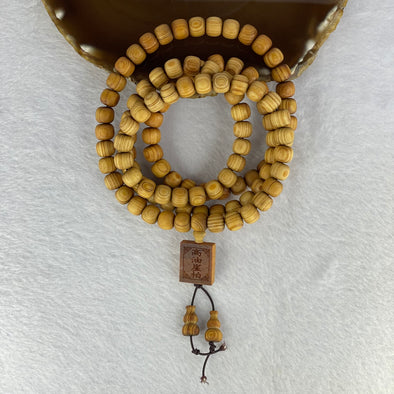 Natural High Oil Content Yabai Wood 高油崖柏 Beads Necklace 34.41g 9.3mm 107 Beads Pendant 20.1 by 16.4 by 5.8 mm - Huangs Jadeite and Jewelry Pte Ltd