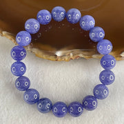 Good Grade Natural Blue Tanzanite Beads Bracelet 39.53g 16.5cm 10.8mm 19 Beads - Huangs Jadeite and Jewelry Pte Ltd