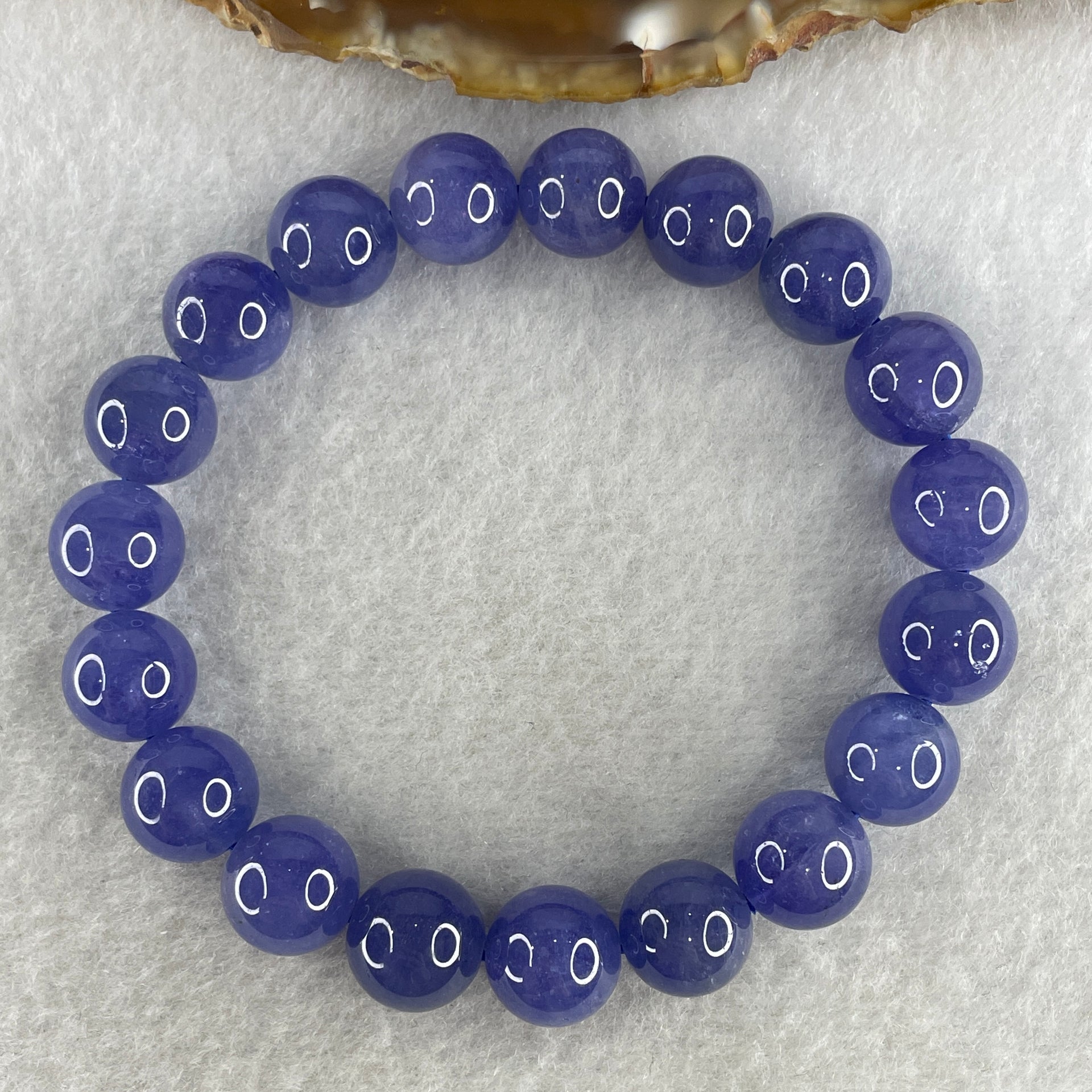 Certified Good Grade Natural Blue Tanzanite Beads Bracelet 40.31g 16.5cm 10.8mm 19Beads - Huangs Jadeite and Jewelry Pte Ltd