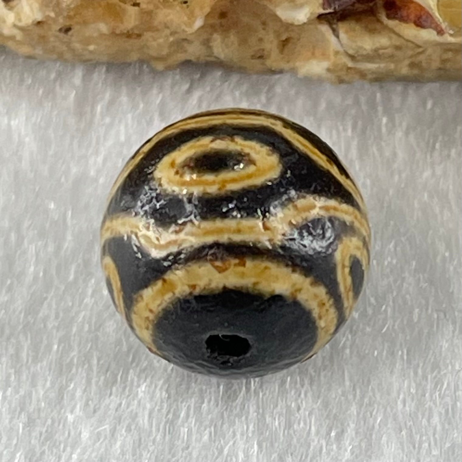 Natural Powerful Tibetan Old Oily Agate 6 Eyes Dzi Bead Heavenly Master (Tian Zhu) 六眼天诛 1.46g 10.3 by 10.4mm - Huangs Jadeite and Jewelry Pte Ltd