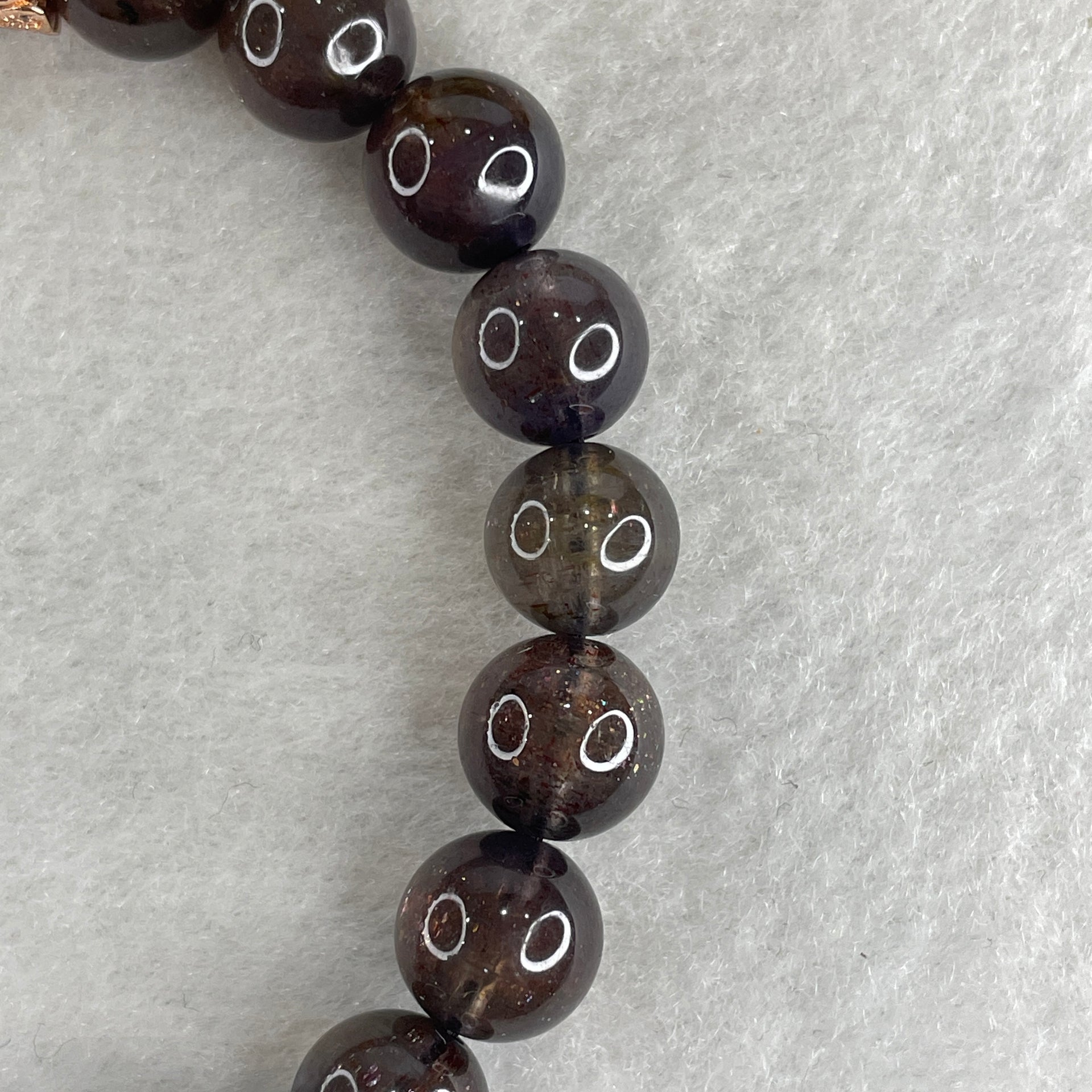 Good Grade Natural Purple Iolite Beads Bracelet 22.53g 16cm 9.4mm 21 Beads - Huangs Jadeite and Jewelry Pte Ltd