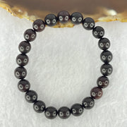 Natural Indian Small Leaf Zitan Rose Wood Beads Bracelet 天然小叶紫檀手链 6.32g 14.5cm 8.0mm 22 Beads - Huangs Jadeite and Jewelry Pte Ltd