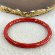 Natural Red Cinnabar Bangle with Inscription Inner Diameter 59.6mm 17.34g 6.3 by 6.3mm - Huangs Jadeite and Jewelry Pte Ltd