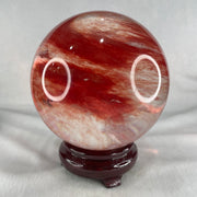 Cherry Quartz Sphere Ball with Wooden Stand 3,320.5g 145.0 by 170.0mm - Huangs Jadeite and Jewelry Pte Ltd