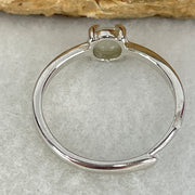 Type A Semi Icy Lavender Cabochon Jadeite in S925 Sliver Ring (Adjustable Size) 1.16g 5.2 by 3.0mm - Huangs Jadeite and Jewelry Pte Ltd