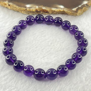 Good Grade Natural Amethyst Bracelet 23.36g 16.5cm 9.5mm 22 Beads - Huangs Jadeite and Jewelry Pte Ltd