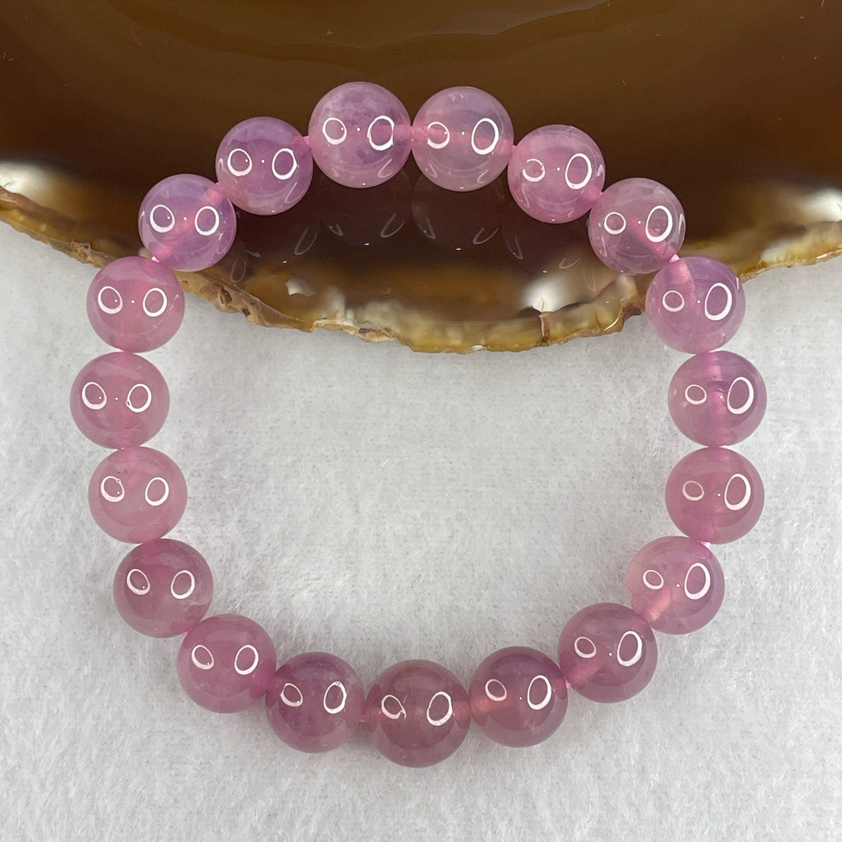 Special Series Natural Star Rose Quartz Bead Bracelet | Luminous Asterism Gemstone Stretch Bracelet (27.62g | 16cm | 10.8mm Beads | 19 Beads)