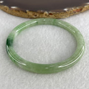 Certified Natural Type A Jelly Green with Old Mine Green Patches Jadeite Bangle 25.30g Internal Diameter 58.7mm 6.6 by 7.2mm (Close to Perfect) - Huangs Jadeite and Jewelry Pte Ltd