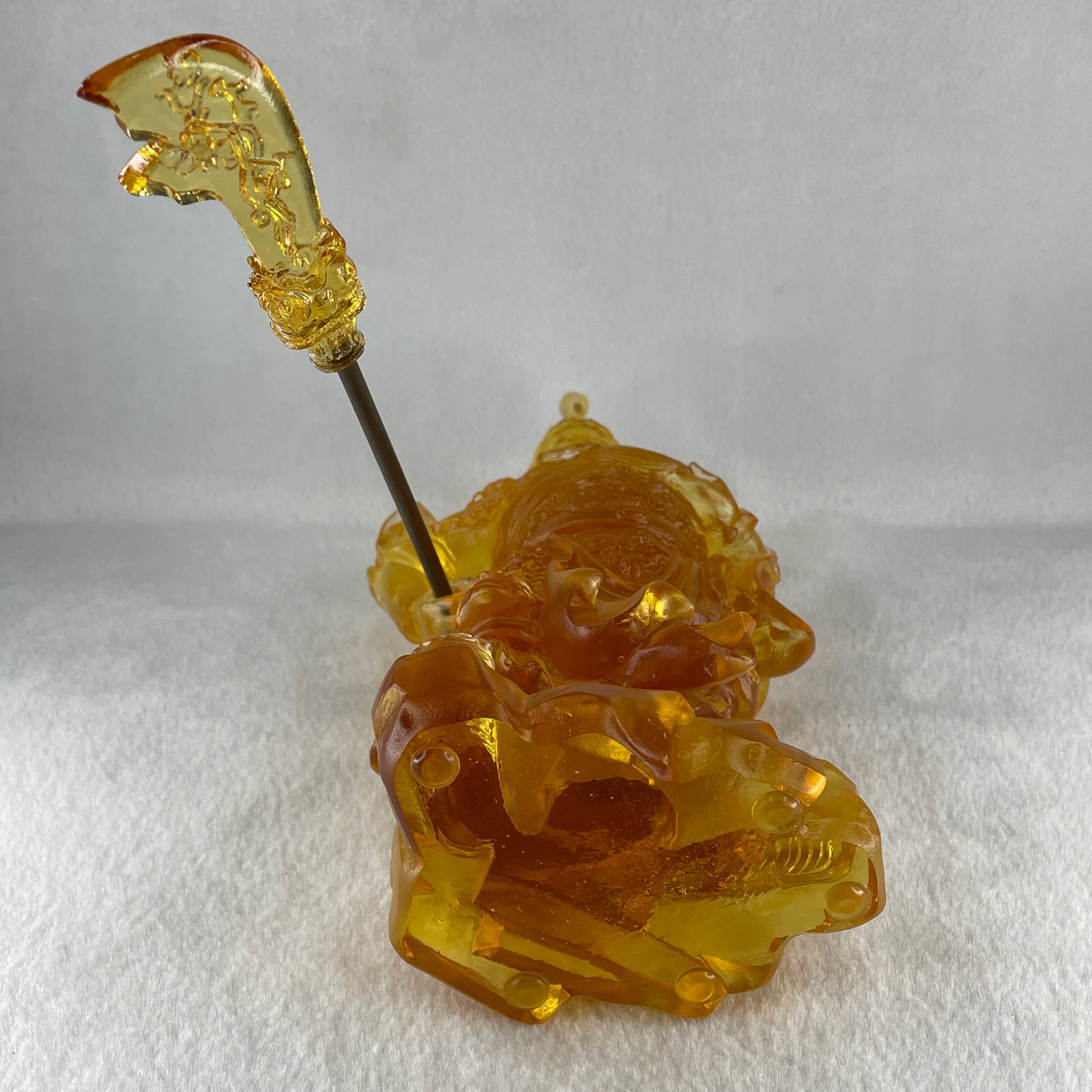 Liuli Orange Guan Gong Display 1,248.8g 120.0 by 160.0 by 200.0mm - Huangs Jadeite and Jewelry Pte Ltd