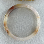 Natural Pink Flower Agate Set Bangle 104.16g Inner Diameter 56.0mm 10.8 by 5.2mm (Very Very Slight External Rough) - Huangs Jadeite and Jewelry Pte Ltd