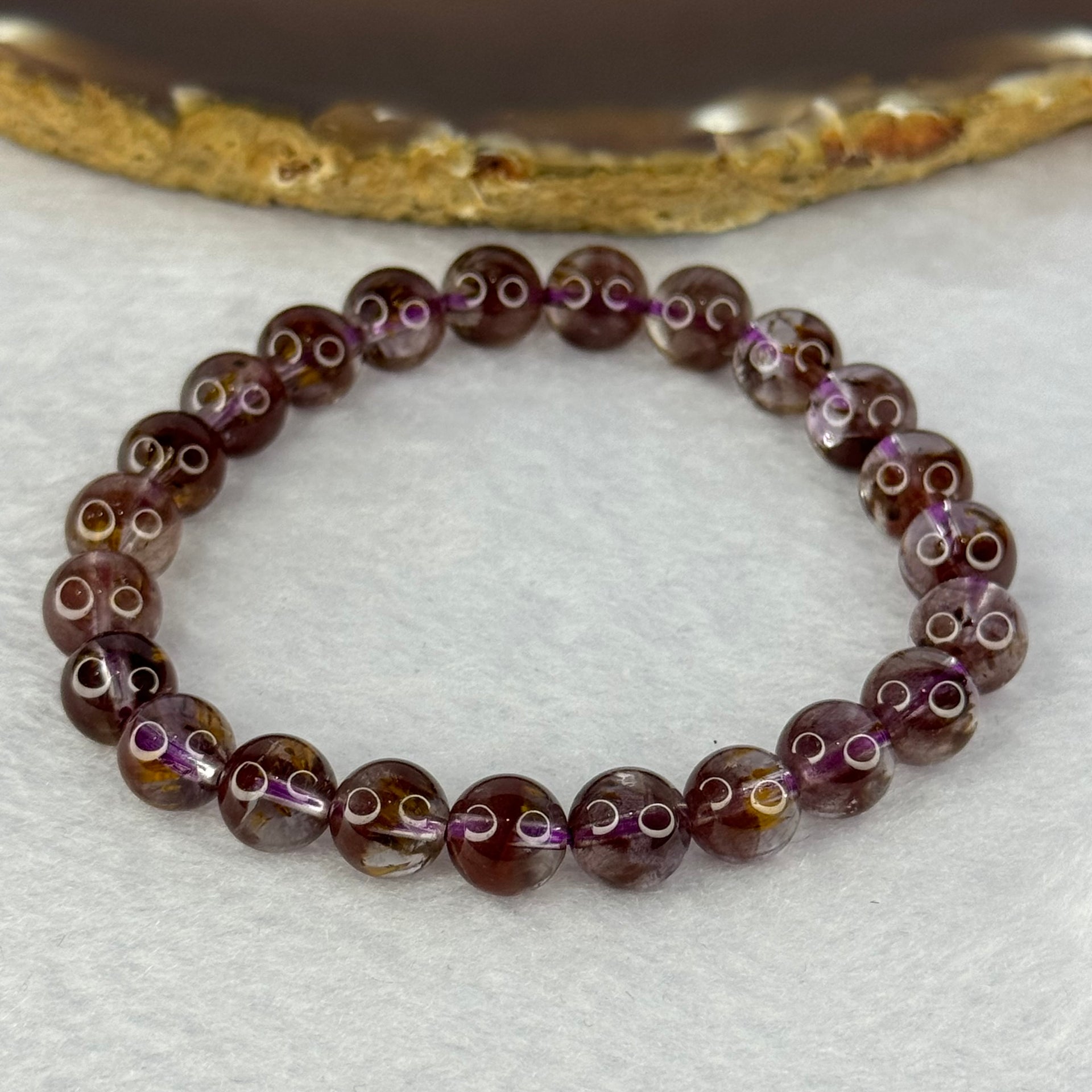 Very Good Natural Auralite 23 Bracelet 天然激光23手链 17.21g 15.5cm 8.4mm 23 Beads - Huangs Jadeite and Jewelry Pte Ltd