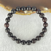 Natural Indian Small Leaf Zitan Rose Wood Beads Bracelet 天然小叶紫檀手链 6.32g 14.5cm 8.0mm 22 Beads - Huangs Jadeite and Jewelry Pte Ltd