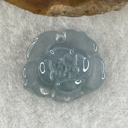 Natural Type A Greyish Lavender Jadeite Lotus Flower Pendant | Bloom Purity, Calm & Elegance Talisman (1.28g | 15.7 x 13.9 x 3.9mm) - Huangs Jadeite and Jewelry Pte Ltd
