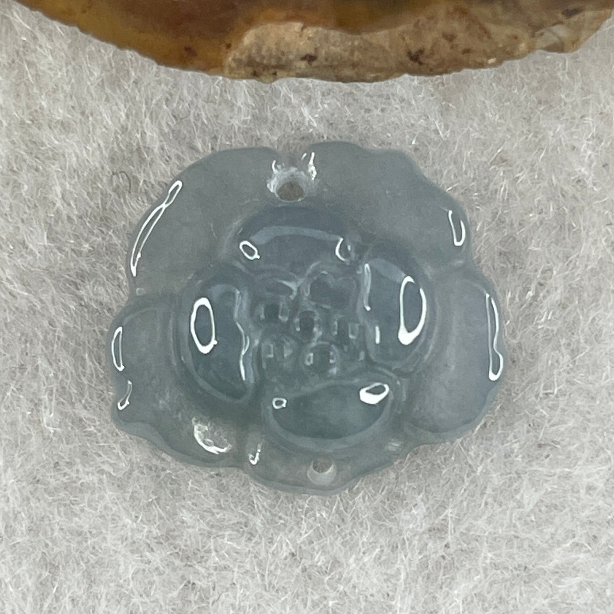 Natural Type A Greyish Lavender Jadeite Lotus Flower Pendant | Bloom Purity, Calm & Elegance Talisman (1.28g | 15.7 x 13.9 x 3.9mm) - Huangs Jadeite and Jewelry Pte Ltd