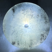 Type A Semi Icy Wuji Grey with Lavender Jadeite Ping An Kou Pendant 14.87g 35.2 by 5.8mm - Huangs Jadeite and Jewelry Pte Ltd