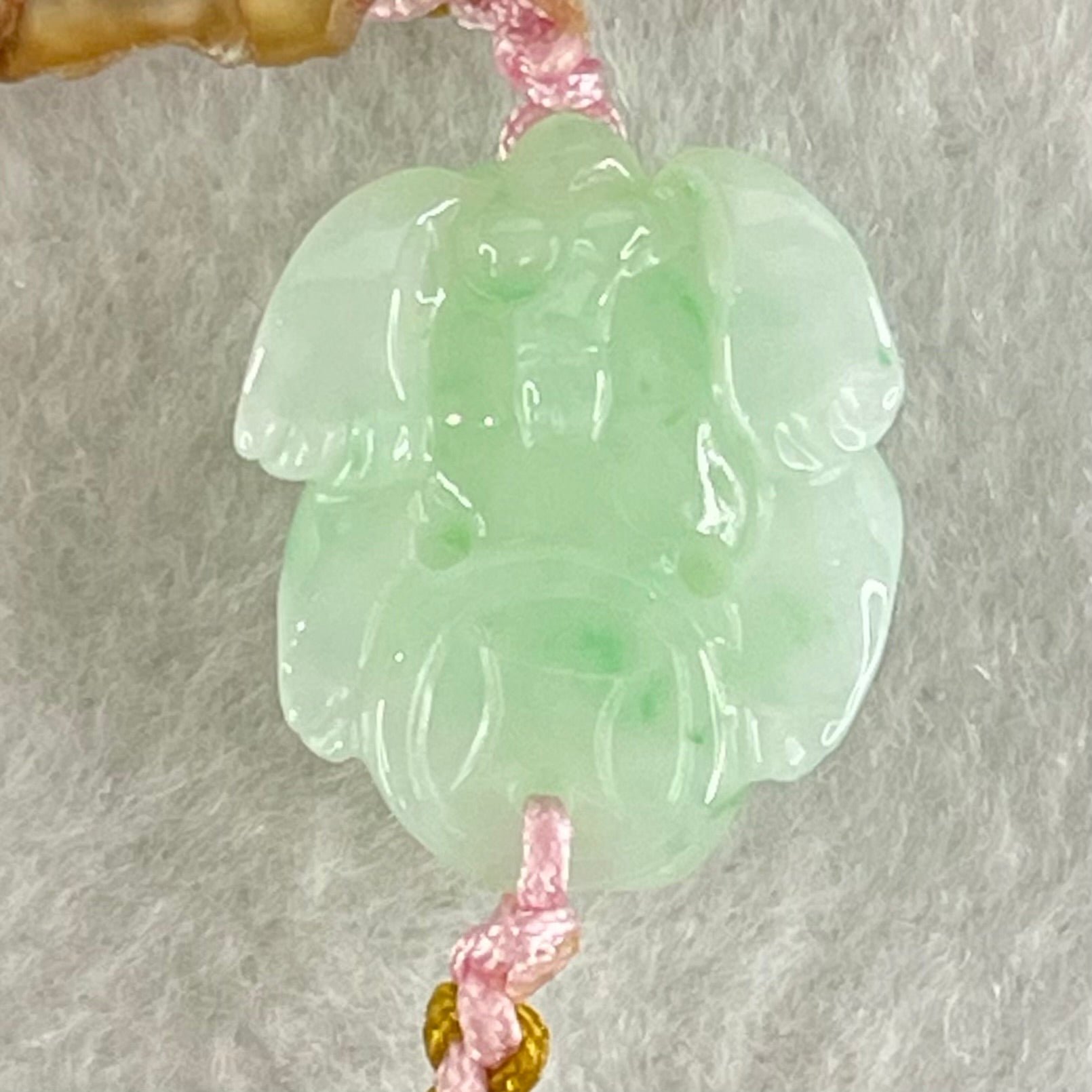 Type A Light Green with Emerald Green Spots Jadeite Male Pixiu String Bracelet 5.46g 15cm 19.5 by 16.3 by 11.2mm - Huangs Jadeite and Jewelry Pte Ltd