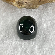 Type A Translucent Black Omphacite Jadeite Oval Cabouchon Stone For Setting 0.38g 7.3 by 6.1 by 4.0mm - Huangs Jadeite and Jewelry Pte Ltd