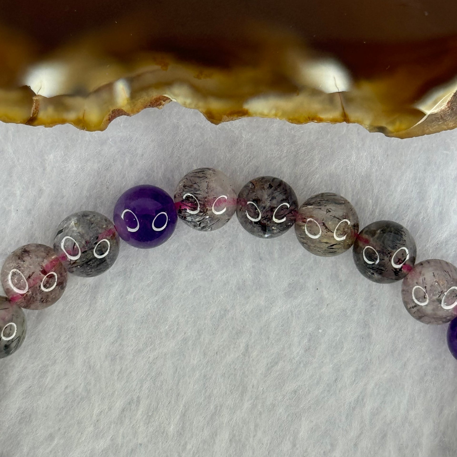 Natural Super 7 Beads Bracelet 15.09g 15cm 7.9mm 25 Beads - Huangs Jadeite and Jewelry Pte Ltd