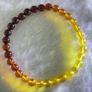 Natural Mixed Multi Color Amber Beads Bracelet 3.23g 15.5cm 5.8mm 32 Beads - Huangs Jadeite and Jewelry Pte Ltd