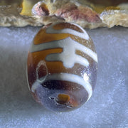 Natural Powerful Tibetan Old Oily Agate Double Nectar Vessel Dzi Bead Heavenly Master (Tian Zhu) 花蜜容器眼天珠 4.67g 17.3 by 13.3mm - Huangs Jadeite and Jewelry Pte Ltd