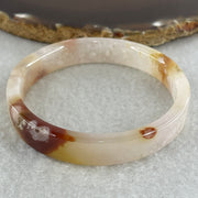 Natural Pink Flower Agate Set Bangle 104.16g Inner Diameter 56.0mm 10.8 by 5.2mm (Very Very Slight External Rough) - Huangs Jadeite and Jewelry Pte Ltd