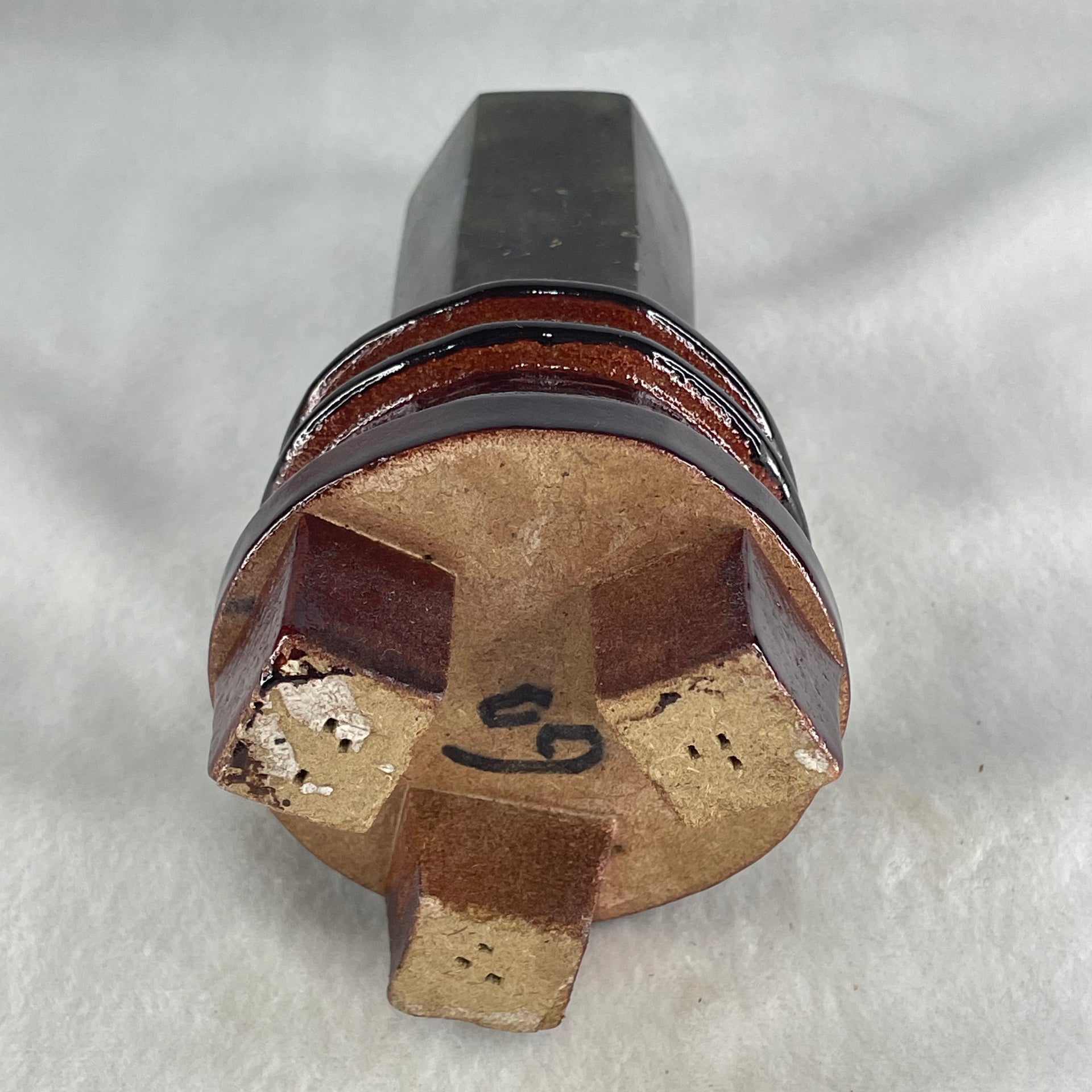 Good Grade Natural Labradorite Tower with Wooden Stand Display 397.7g 150.8 by 71.6 by 69.3mm - Huangs Jadeite and Jewelry Pte Ltd