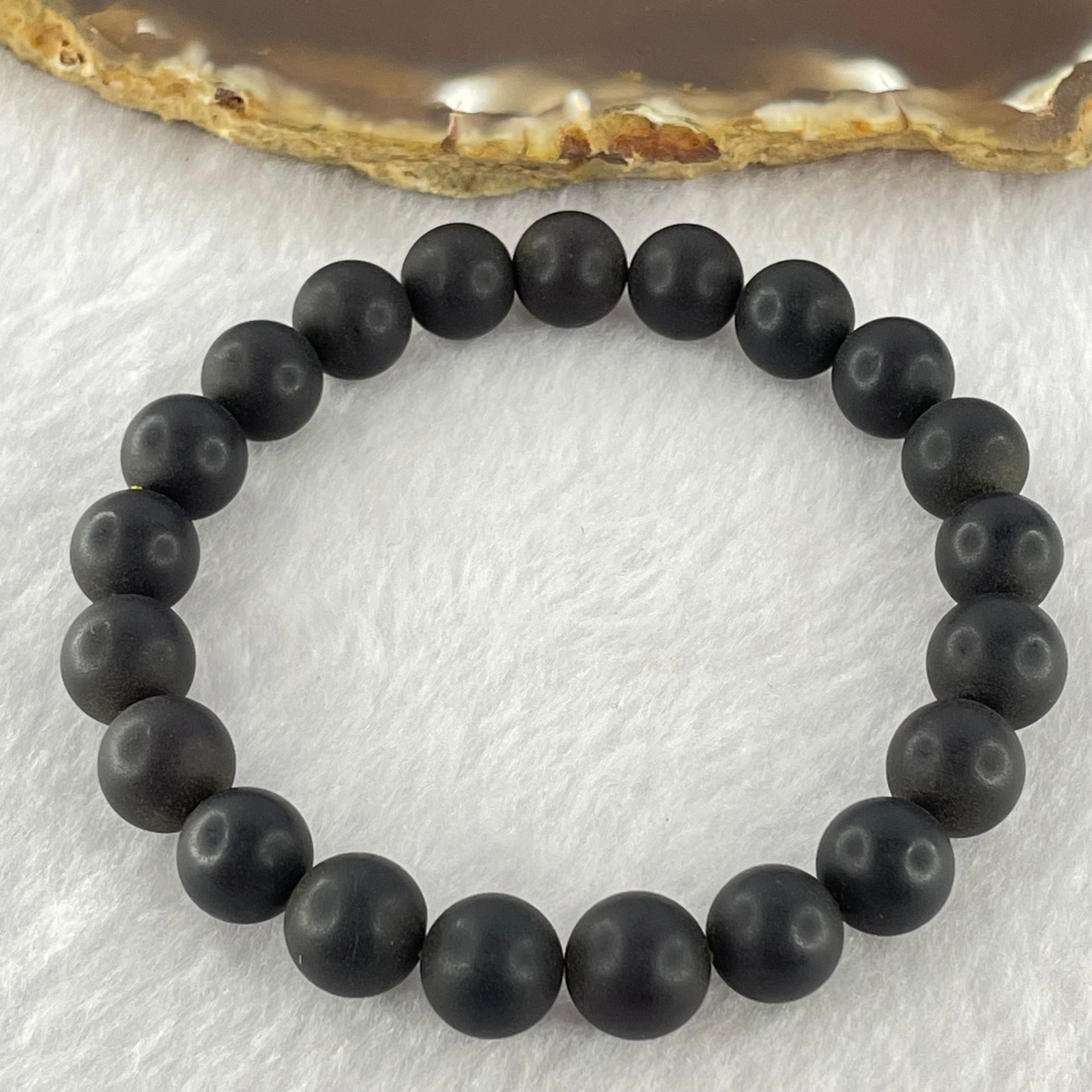 Natural Iron Blood King Amber Beads Bracelet 天然铁血王琥珀手链 9.22g 16.5cm 9.7mm 21 Beads - Huangs Jadeite and Jewelry Pte Ltd