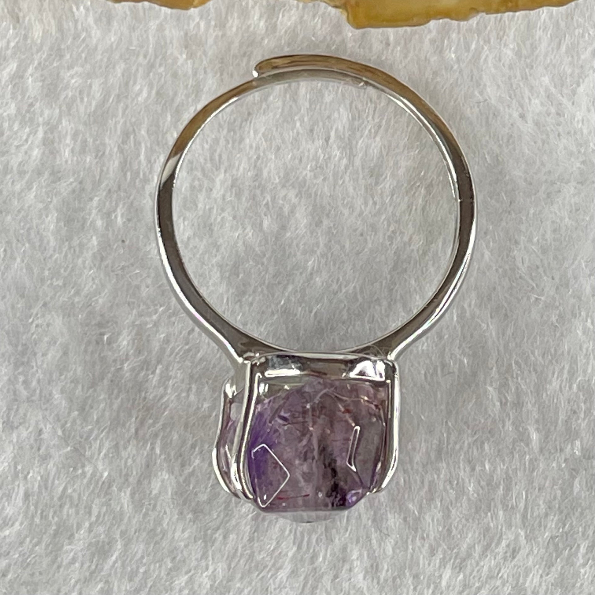 Natural Super 7 in S925 Sliver Ring (Adjustable Size) 3.77g 13.6 by 10.0 by 7.7mm - Huangs Jadeite and Jewelry Pte Ltd