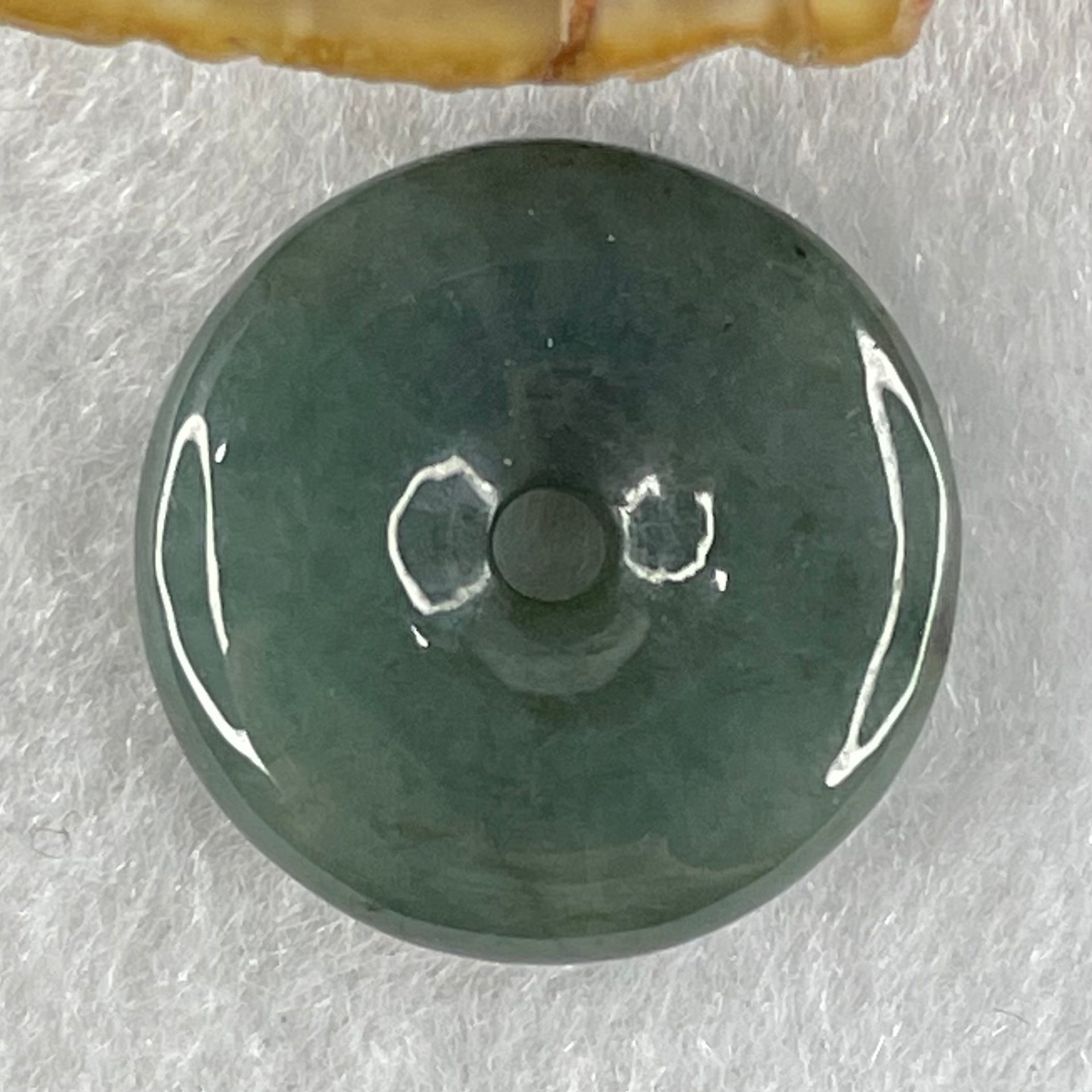 Type A Dark Blueish Green Jadeite Ping An Kou Donut Pendant 4.74g 21.3 by 5.0mm - Huangs Jadeite and Jewelry Pte Ltd