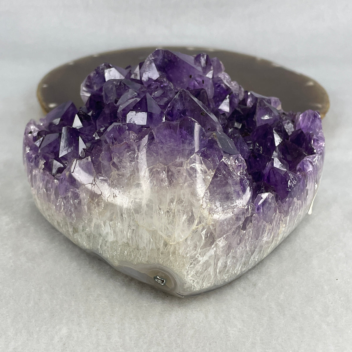 Natural Amethyst Heart Shape Display Specimen | 118.0mm Deep Purple Crystal Cluster (865.9g | 118.0x110.3x63.4mm)