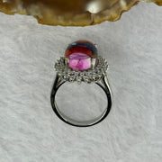 Rainbow Calsilica in S925 Sliver Ring 19.0 by 14.9 by 6.5mm US5.75 HK12.5 - Huangs Jadeite and Jewelry Pte Ltd