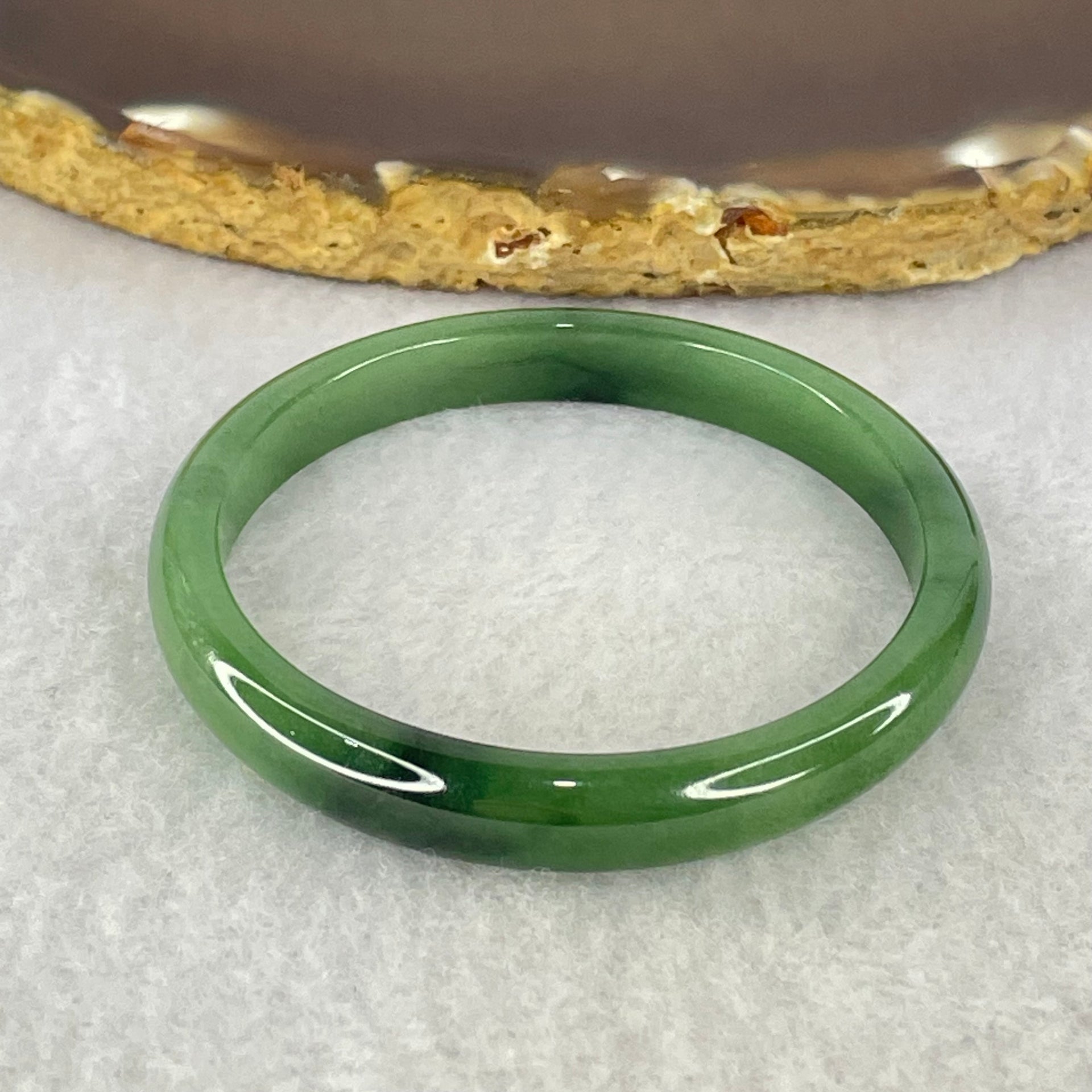 Type A Green Jadeite Baby Bangle Internal Diameter 44.5mm 14.69g 7.3 by 4.9mm (Internal Lines) - Huangs Jadeite and Jewelry Pte Ltd