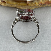 Natural Red Brecciated Jasper Heart Shape Ring in S925 Sliver 2.65g 12.4 by 12.7 by 5.5mm (Adjustable Size) - Huangs Jadeite and Jewelry Pte Ltd