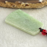 Natural Type A Green Jadeite Wu Shi Pai Pendant 14.53g 43.5 by 25.9 by 4.0mm - Huangs Jadeite and Jewelry Pte Ltd