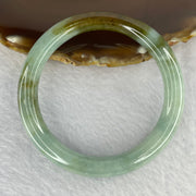Type A Blueish Green with Brown Patches Jadeite Bangle 41.09g 9.3 by 8.7 mm Internal Diameter 55.0mm (Internal Lines) - Huangs Jadeite and Jewelry Pte Ltd