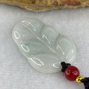 Type A Faint Green Lavender Jadeite Leaf Pendent 6.90g 31.7 by 21.4 by 4.0mm - Huangs Jadeite and Jewelry Pte Ltd