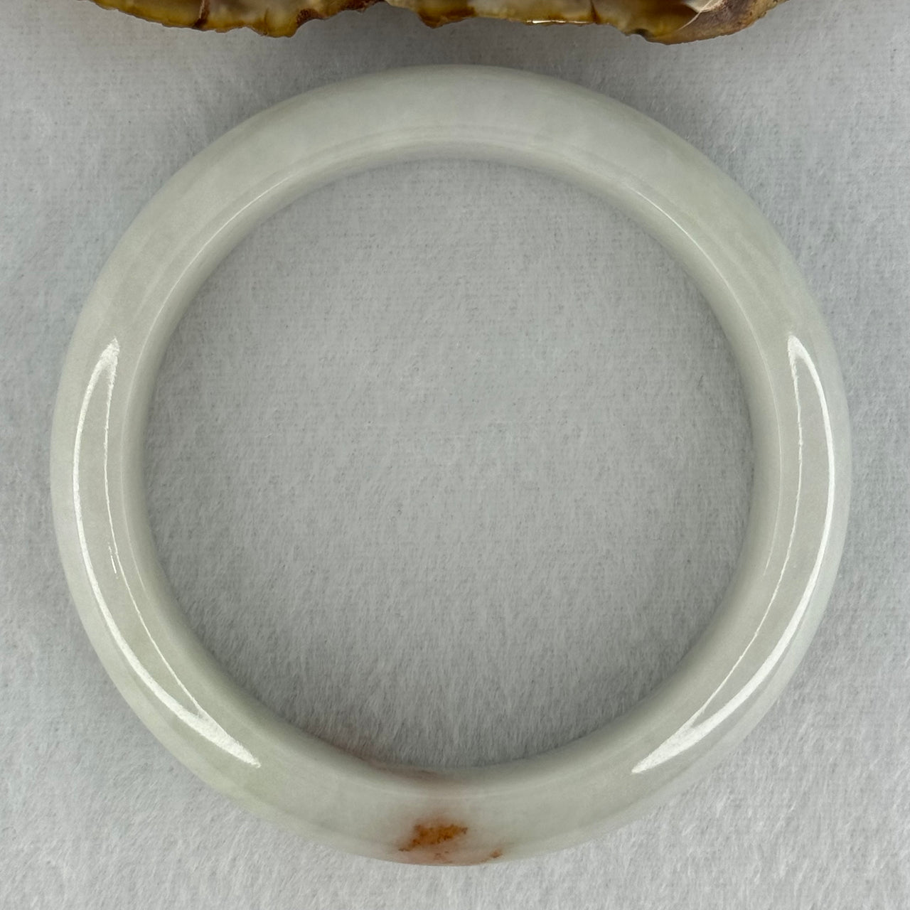 Type A Faint Green Lavender with Red Patch Jadeite Bangle Internal Diameter 56.9mm 79.34g 17.3 by 8.7mm (Very Slight Internal Lines) - Huangs Jadeite and Jewelry Pte Ltd