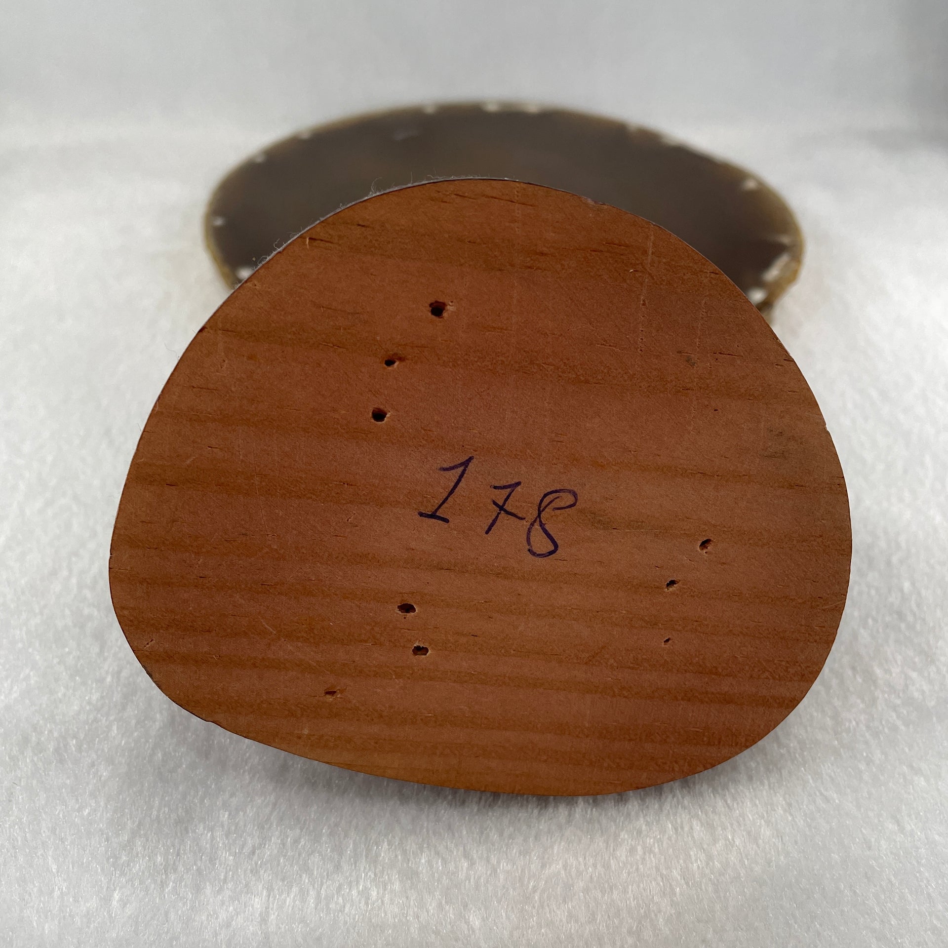Natural Smoky Quartz Rough Irregular Shape Display in Wooden Stand 483.64g 99.3 by 83.1 by 91.0mm - Huangs Jadeite and Jewelry Pte Ltd